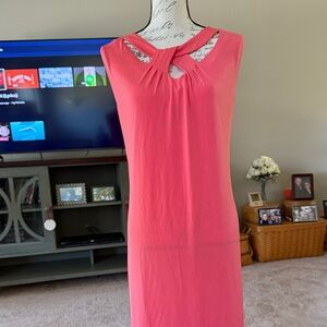New York & Company Coral Pink Sleeveless Dress